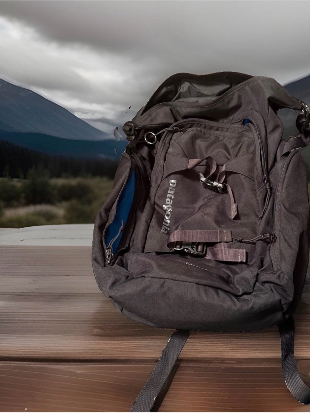Patagonia Black Backpack with Blue Interior Accent - Men's